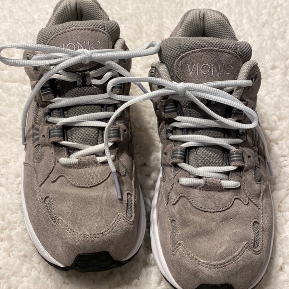 Mens Vionic gray leather lace up shoes size 9 - Picture 1 of 5